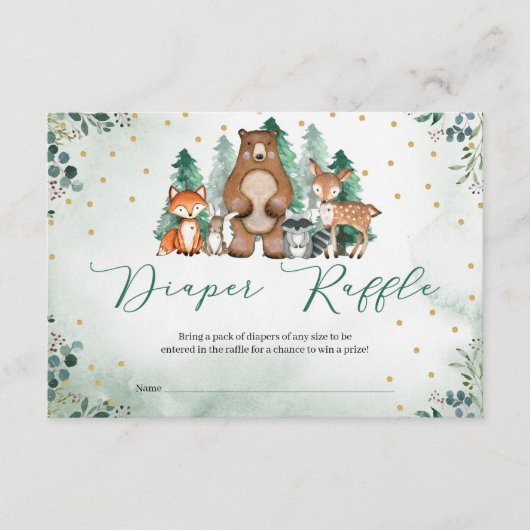 Carte D'accompagnement Animaux forestiers des bois hiver Chauffeur Raffin (Devant)