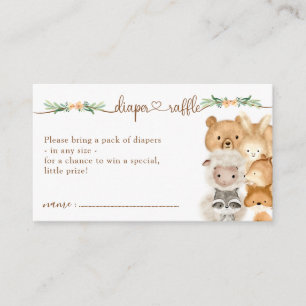 Carte D'accompagnement Animaux Mignons Baby Shower Nouvelle Maman Tombola