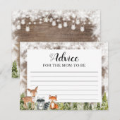 Carte D'accompagnement Animaux Rustiques D'Hiver Bois Conseils Pour Maman (Devant / Derrière)