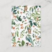 Carte D'accompagnement Animaux rustiques en bois Baby shower Refus de cou (Dos)