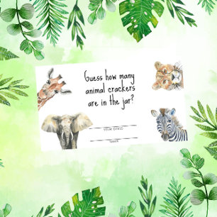 Carte D'accompagnement Animaux Safari - combien de crackers animaux jeu