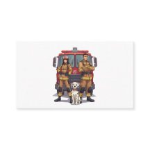 Anime Firefighters & Dalmatian Card