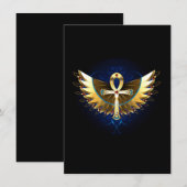Carte D'accompagnement Ankh or avec ailes (Devant / Derrière)