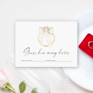 Carte D'accompagnement anneau et arc Combien de baisers jeu de nuptiale