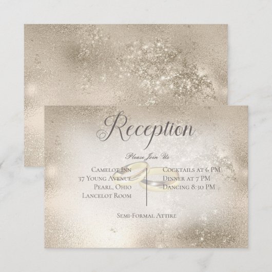 Carte D'accompagnement Anneaux de Mariage d'or à la réception de mariage  (Devant / Derrière)