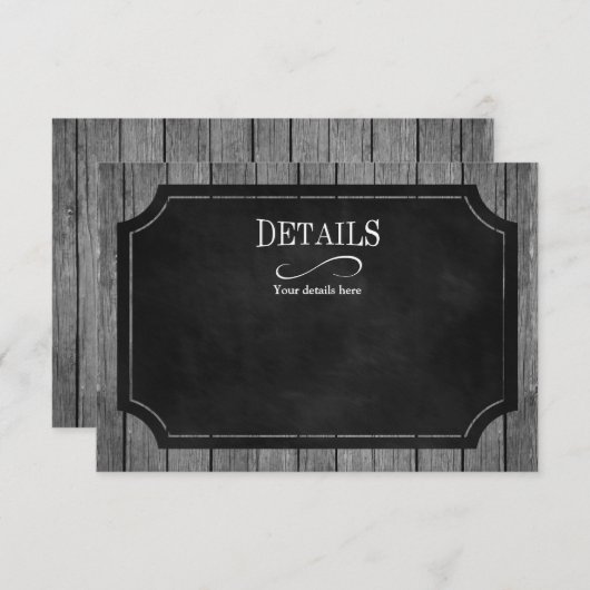 Carte D'accompagnement Anniversaire - Chalkboard White Détails (Devant / Derrière)