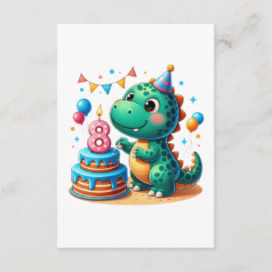 Carte D'accompagnement Anniversaire de Dino 8 ans