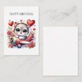 Carte D'accompagnement Anniversaire de Kitten Pilot (Devant / Derrière)