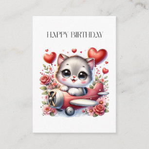 Carte D'accompagnement Anniversaire de Kitten Pilot