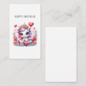 Carte D'accompagnement Anniversaire de Licorne Pilote (Devant / Derrière)
