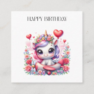 Carte D'accompagnement Anniversaire de Licorne Pilote