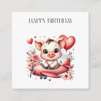 Carte D'accompagnement Anniversaire de Pig Pilot