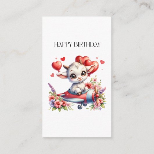 Carte D'accompagnement Anniversaire de Pilote Chèvre (Devant)