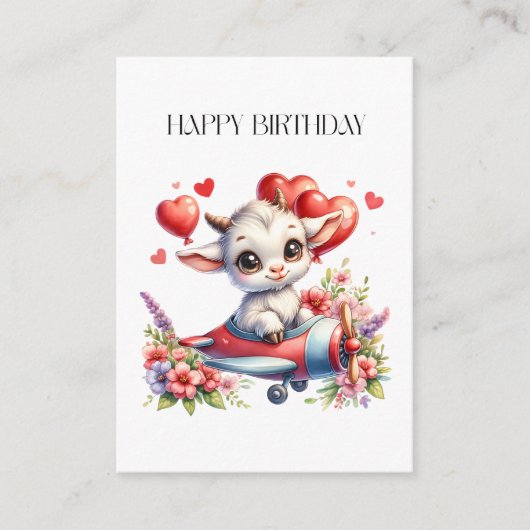 Carte D'accompagnement Anniversaire de Pilote Chèvre (Devant)