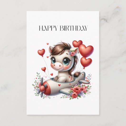 Carte D'accompagnement Anniversaire de Pony Pilot (Devant)