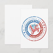 Carte D'accompagnement Anniversaire du Jour de l'Indépendance avec 4 juil (Devant / Derrière)