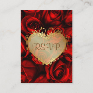 Carte D'accompagnement Anniversaire du Mariage de la rose rouge RSVP