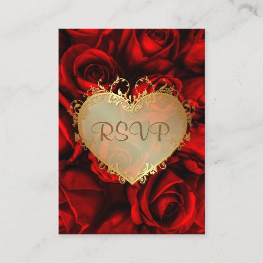 Carte D'accompagnement Anniversaire du Mariage de la rose rouge RSVP (Devant)