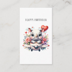 Carte D'accompagnement Anniversaire Pilote Rhinocéros