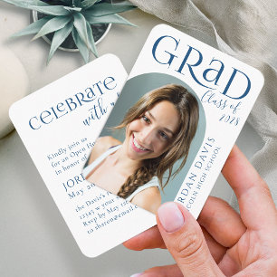 Carte D'accompagnement Annonce de remise de diplôme avec photo d'arc mode