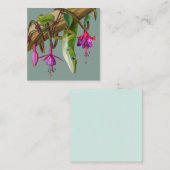 Carte D'accompagnement Anolis vert avec fuchsias (Devant / Derrière)