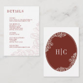 Carte D'accompagnement Anthurium Romantic Modern Details & Reply Card (Devant / Derrière)