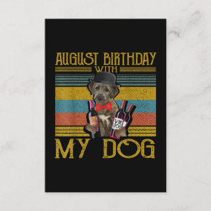 Carte D'accompagnement Août Anniversaire Avec Mon Irlandais Wolfhound Dog