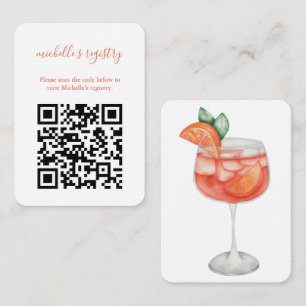 Carte D'accompagnement Aperol Spritz Mariage BridalShower Détails QR Code