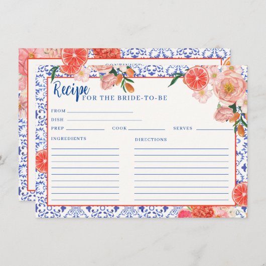 Carte D'accompagnement Aperol Spritz qui amore la recette de douche nupti (Devant / Derrière)