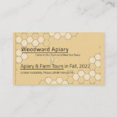 Carte D'accompagnement Apiary Honeycomb abeille jaune (Dos)