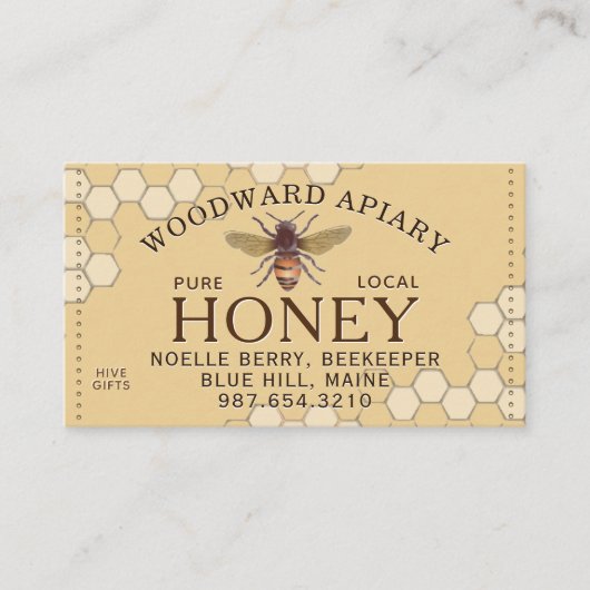 Carte D'accompagnement Apiary Honeycomb abeille jaune (Devant)