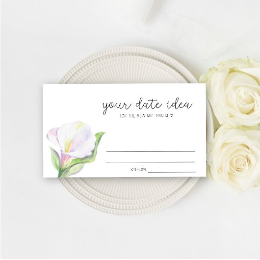 Carte D'accompagnement Appel blanc - Idées de soirée en amoureux \ Pot à 