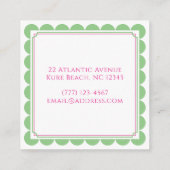 Carte D'accompagnement Appel vert à la pétoncle rose et à la menthe (Dos)