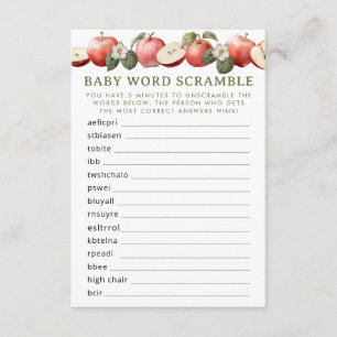 Carte D'accompagnement Apple of Our Eye Baby shower Word Scramble Jeu