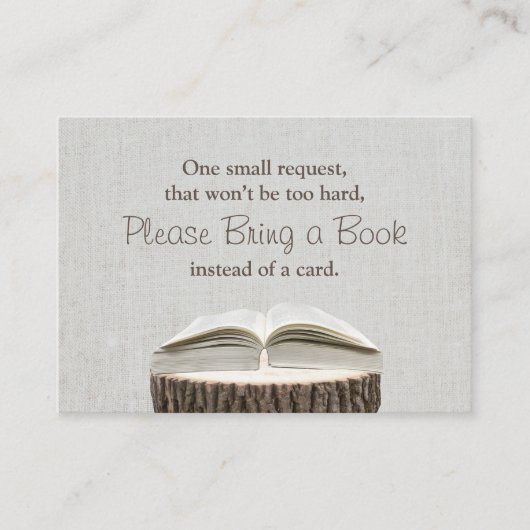 Carte D'accompagnement Apporter un Baby shower de demande de livre (Devant)