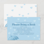 Carte D'accompagnement Apporter un livre Blue Umbrella Hearts Insert Card (Devant / Derrière)