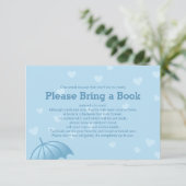 Carte D'accompagnement Apporter un livre Blue Umbrella Hearts Insert Card (Debout devant)