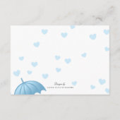 Carte D'accompagnement Apporter un livre Blue Umbrella Hearts Insert Card (Dos)
