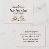 Carte D'accompagnement Apporter une demande de Baby shower de livre Insér (Devant / Derrière)