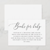 Carte D'accompagnement Apportez le livre pour la demande de bébé. Noir bl (Devant / Derrière)