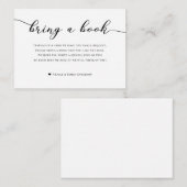 Carte D'accompagnement Apportez un boîtier de Baby shower de livre noir b (Devant / Derrière)