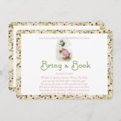 Carte D'accompagnement Apportez un livre, Beatrix Potter, Fleurs rouges,  (Devant / Derrière)