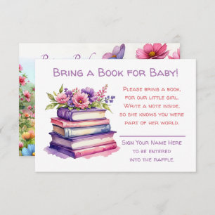 Carte D'accompagnement Apportez un livre pour bébé   Baby shower de fille