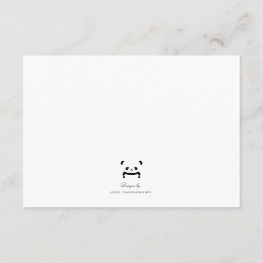 Carte D'accompagnement Apportez un livre Stylish Cute Panda Bear Insert C (Dos)