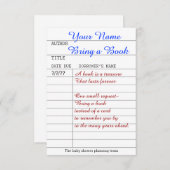 Carte D'accompagnement Apportez une insertion de livre (Devant / Derrière)