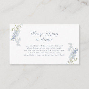 Carte D'accompagnement Apportez Une Recette Dusty Blue Elegant Shower