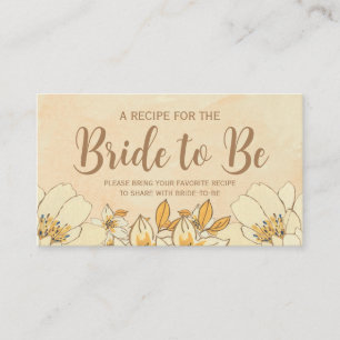 Carte D'accompagnement Apportez une recette pour que la mariée soit Fête