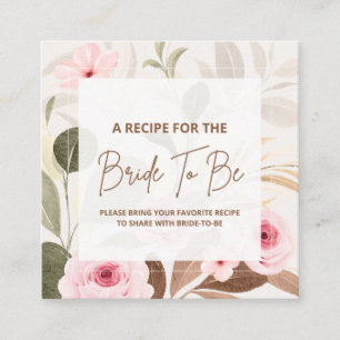 Carte D'accompagnement Apportez une recette pour que l'épouse soit Fête d