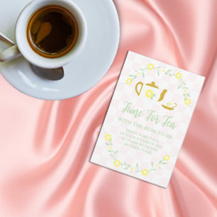 Carte D'accompagnement Apportez votre thé préféré : Baby Shower Floral