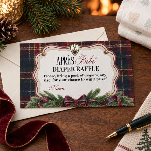 Carte D'accompagnement Après Bébé Preppy Ski Christmas Baby Shower Couche